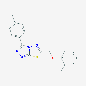 molecular formula C18H16N4OS B294392 6-[(2-Methylphenoxy)methyl]-3-(4-methylphenyl)[1,2,4]triazolo[3,4-b][1,3,4]thiadiazole 