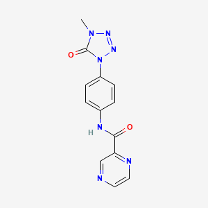 molecular formula C13H11N7O2 B2943921 N-(4-(4-甲基-5-氧代-4,5-二氢-1H-四唑-1-基)苯基)吡嗪-2-甲酰胺 CAS No. 1396864-01-9