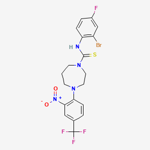 molecular formula C19H17BrF4N4O2S B2943932 N-(2-bromo-4-fluorophenyl)-4-[2-nitro-4-(trifluoromethyl)phenyl]-1,4-diazepane-1-carbothioamide CAS No. 900019-61-6
