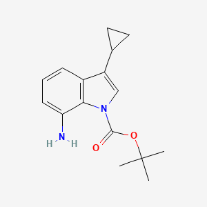 molecular formula C16H20N2O2 B2943936 叔丁基 7-氨基-3-环丙基吲哚-1-羧酸酯 CAS No. 2445784-84-7