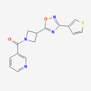 Pyridin-3-yl(3-(3-(thiophen-3-yl)-1,2,4-oxadiazol-5-yl)azetidin-1-yl)methanone