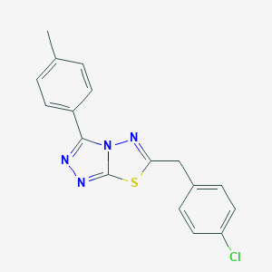 molecular formula C17H13ClN4S B294395 6-(4-Chlorobenzyl)-3-(4-methylphenyl)[1,2,4]triazolo[3,4-b][1,3,4]thiadiazole 