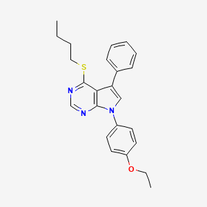 molecular formula C24H25N3OS B2943952 4-(butylthio)-7-(4-ethoxyphenyl)-5-phenyl-7H-pyrrolo[2,3-d]pyrimidine CAS No. 442879-25-6