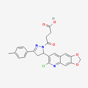 4-(5-(6-chloro-[1,3]dioxolo[4,5-g]quinolin-7-yl)-3-(p-tolyl)-4,5-dihydro-1H-pyrazol-1-yl)-4-oxobutanoic acid