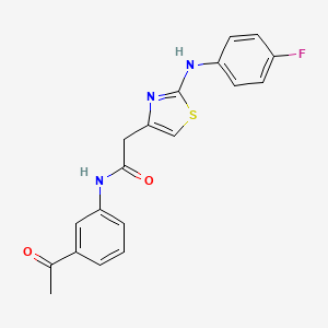 N-(3-acetylphenyl)-2-(2-((4-fluorophenyl)amino)thiazol-4-yl)acetamide
