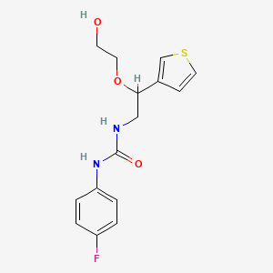 molecular formula C15H17FN2O3S B2943965 1-(4-氟苯基)-3-[2-(2-羟乙氧基)-2-(噻吩-3-基)乙基]脲 CAS No. 2097868-39-6