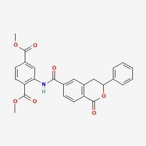molecular formula C26H21NO7 B2943967 Dimethyl 2-(1-oxo-3-phenylisochroman-6-carboxamido)terephthalate CAS No. 951897-94-2