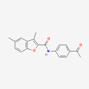molecular formula C19H17NO3 B2943970 N-(4-acetylphenyl)-3,5-dimethyl-1-benzofuran-2-carboxamide CAS No. 890603-56-2