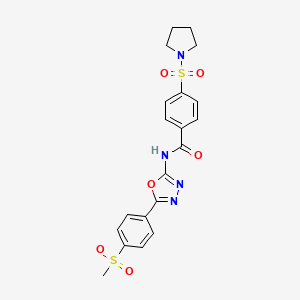 N-(5-(4-(methylsulfonyl)phenyl)-1,3,4-oxadiazol-2-yl)-4-(pyrrolidin-1-ylsulfonyl)benzamide