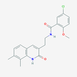 5-chloro-N-[2-(7,8-dimethyl-2-oxo-1H-quinolin-3-yl)ethyl]-2-methoxybenzamide