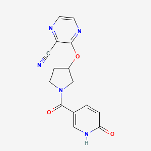 3-((1-(6-Oxo-1,6-dihydropyridine-3-carbonyl)pyrrolidin-3-yl)oxy)pyrazine-2-carbonitrile