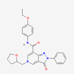 molecular formula C26H26N4O4 B2943981 N-(4-ethoxyphenyl)-3-oxo-2-phenyl-5-((tetrahydrofuran-2-yl)methyl)-3,5-dihydro-2H-pyrazolo[4,3-c]pyridine-7-carboxamide CAS No. 923179-68-4