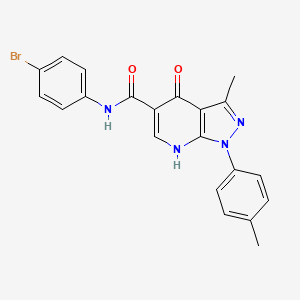 N-(4-bromophenyl)-3-methyl-4-oxo-1-(p-tolyl)-4,7-dihydro-1H-pyrazolo[3,4-b]pyridine-5-carboxamide