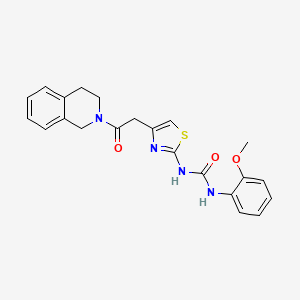 molecular formula C22H22N4O3S B2943985 1-(4-(2-(3,4-dihydroisoquinolin-2(1H)-yl)-2-oxoethyl)thiazol-2-yl)-3-(2-methoxyphenyl)urea CAS No. 897621-82-8