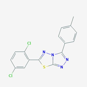molecular formula C16H10Cl2N4S B294399 6-(2,5-Dichlorophenyl)-3-(4-methylphenyl)[1,2,4]triazolo[3,4-b][1,3,4]thiadiazole 
