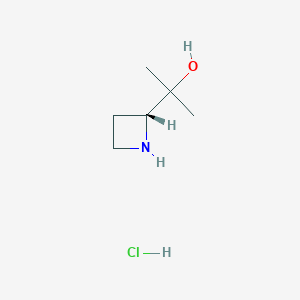 molecular formula C6H14ClNO B2943992 2-[(2R)-azetidin-2-yl]propan-2-ol hydrochloride CAS No. 2173637-17-5