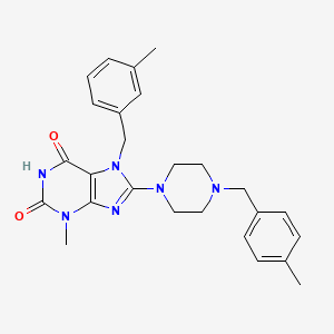 3-Methyl-7-[(3-methylphenyl)methyl]-8-{4-[(4-methylphenyl)methyl]piperazinyl}-1,3,7-trihydropurine-2,6-dione