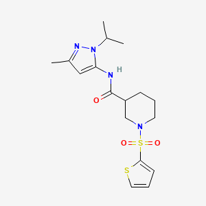 molecular formula C17H24N4O3S2 B2943998 N-(1-isopropyl-3-methyl-1H-pyrazol-5-yl)-1-(thiophen-2-ylsulfonyl)piperidine-3-carboxamide CAS No. 1172076-32-2