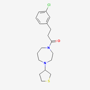 molecular formula C18H25ClN2OS B2943999 3-(3-Chlorophenyl)-1-(4-(tetrahydrothiophen-3-yl)-1,4-diazepan-1-yl)propan-1-one CAS No. 2310158-77-9
