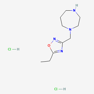 molecular formula C10H20Cl2N4O B2944000 1-[(5-Ethyl-1,2,4-oxadiazol-3-yl)methyl]-1,4-diazepane dihydrochloride CAS No. 1311315-52-2