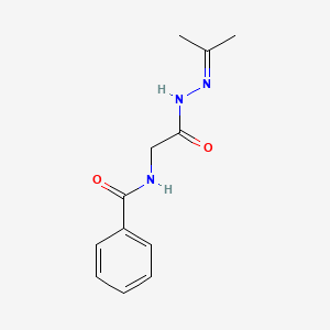 molecular formula C12H15N3O2 B2944001 N-[2-oxo-2-(2-propan-2-ylidenehydrazinyl)ethyl]benzamide CAS No. 122222-21-3