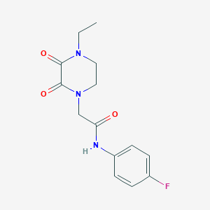 molecular formula C14H16FN3O3 B2944010 2-(4-乙基-2,3-二氧哌嗪-1-基)-N-(4-氟苯基)乙酰胺 CAS No. 868680-42-6