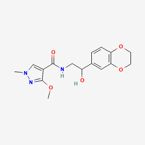 molecular formula C16H19N3O5 B2944012 N-(2-(2,3-dihydrobenzo[b][1,4]dioxin-6-yl)-2-hydroxyethyl)-3-methoxy-1-methyl-1H-pyrazole-4-carboxamide CAS No. 2034351-77-2