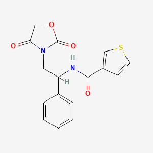 N-[2-(2,4-dioxo-1,3-oxazolidin-3-yl)-1-phenylethyl]thiophene-3-carboxamide