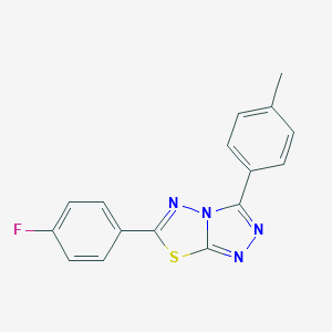 molecular formula C16H11FN4S B294402 6-(4-Fluorophenyl)-3-(4-methylphenyl)[1,2,4]triazolo[3,4-b][1,3,4]thiadiazole 
