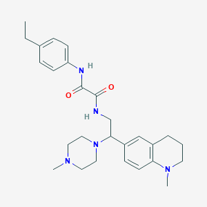 molecular formula C27H37N5O2 B2944026 N1-(4-ethylphenyl)-N2-(2-(1-methyl-1,2,3,4-tetrahydroquinolin-6-yl)-2-(4-methylpiperazin-1-yl)ethyl)oxalamide CAS No. 922121-15-1