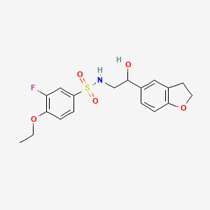 molecular formula C18H20FNO5S B2944028 N-(2-(2,3-dihydrobenzofuran-5-yl)-2-hydroxyethyl)-4-ethoxy-3-fluorobenzenesulfonamide CAS No. 1448050-45-0