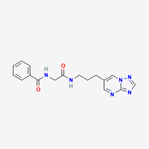 molecular formula C17H18N6O2 B2944029 N-(2-((3-([1,2,4]triazolo[1,5-a]pyrimidin-6-yl)propyl)amino)-2-oxoethyl)benzamide CAS No. 2034557-96-3