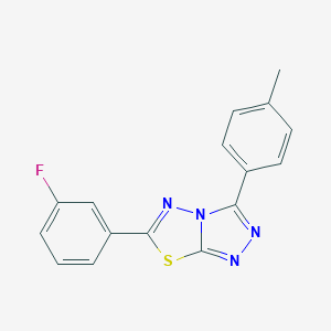 molecular formula C16H11FN4S B294403 6-(3-Fluorophenyl)-3-(4-methylphenyl)[1,2,4]triazolo[3,4-b][1,3,4]thiadiazole 