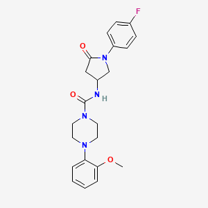 molecular formula C22H25FN4O3 B2944036 N-[1-(4-fluorophenyl)-5-oxopyrrolidin-3-yl]-4-(2-methoxyphenyl)piperazine-1-carboxamide CAS No. 894039-17-9