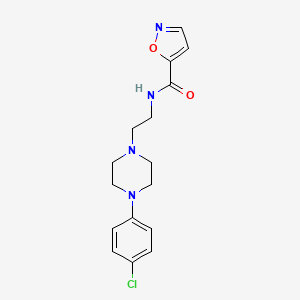 molecular formula C16H19ClN4O2 B2944040 N-(2-(4-(4-chlorophenyl)piperazin-1-yl)ethyl)isoxazole-5-carboxamide CAS No. 1209635-73-3