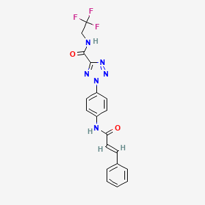 molecular formula C19H15F3N6O2 B2944048 (E)-2-(4-cinnamamidophenyl)-N-(2,2,2-trifluoroethyl)-2H-tetrazole-5-carboxamide CAS No. 1396892-96-8