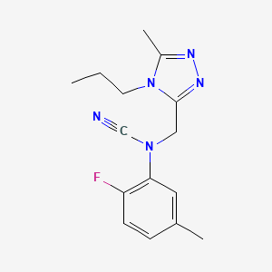 N-cyano-2-fluoro-5-methyl-N-[(5-methyl-4-propyl-4H-1,2,4-triazol-3-yl)methyl]aniline