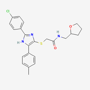 2-{[2-(4-chlorophenyl)-5-(4-methylphenyl)-1H-imidazol-4-yl]thio}-N-(tetrahydrofuran-2-ylmethyl)acetamide