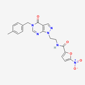 molecular formula C20H18N6O5 B2944072 N-(2-(5-(4-methylbenzyl)-4-oxo-4,5-dihydro-1H-pyrazolo[3,4-d]pyrimidin-1-yl)ethyl)-5-nitrofuran-2-carboxamide CAS No. 922089-03-0