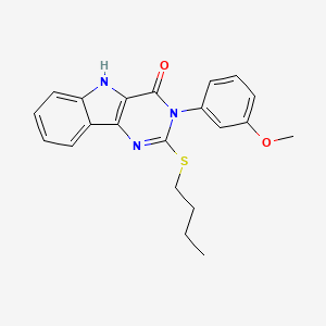 molecular formula C21H21N3O2S B2944078 2-butylsulfanyl-3-(3-methoxyphenyl)-5H-pyrimido[5,4-b]indol-4-one CAS No. 536706-84-0