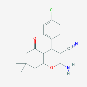 2-amino-4-(4-chlorophenyl)-7,7-dimethyl-5-oxo-5,6,7,8-tetrahydro-4H-chromene-3-carbonitrile