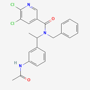 molecular formula C23H21Cl2N3O2 B2944084 N-[1-(3-acetamidophenyl)ethyl]-N-benzyl-5,6-dichloropyridine-3-carboxamide CAS No. 938417-17-5