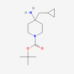 molecular formula C14H26N2O2 B2944085 叔丁基 4-氨基-4-(环丙基甲基)哌啶-1-甲酸酯 CAS No. 1713163-27-9