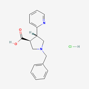 molecular formula C17H19ClN2O2 B2944093 (3S,4S)-1-benzyl-4-(pyridin-2-yl)pyrrolidine-3-carboxylic acid hydrochloride CAS No. 2307773-96-0