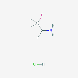 molecular formula C5H11ClFN B2944105 1-(1-氟环丙基)乙胺盐酸盐 CAS No. 1824071-12-6