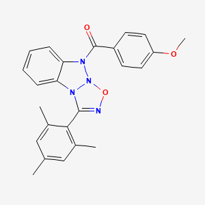 molecular formula C24H22N4O3 B2944116 (4-甲氧基苯基)-[1-(2,4,6-三甲基苯基)-[1,2,3,5]恶二唑并[3,2-a]苯并三唑-5-基]甲苯酮 CAS No. 313275-40-0