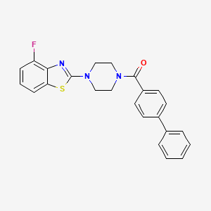 molecular formula C24H20FN3OS B2944117 2-[4-(Biphenyl-4-ylcarbonyl)piperazin-1-yl]-4-fluoro-1,3-benzothiazole CAS No. 946349-30-0