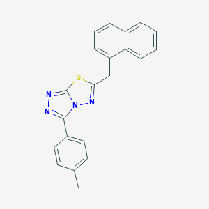 molecular formula C21H16N4S B294412 3-(4-Methylphenyl)-6-(1-naphthylmethyl)[1,2,4]triazolo[3,4-b][1,3,4]thiadiazole 