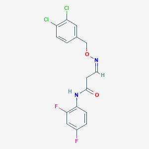 molecular formula C16H12Cl2F2N2O2 B2944121 3-{[(3,4-dichlorobenzyl)oxy]imino}-N-(2,4-difluorophenyl)propanamide CAS No. 320418-06-2