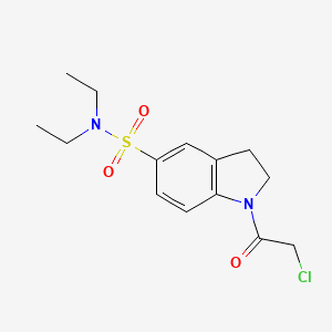 molecular formula C14H19ClN2O3S B2944125 1-(2-Chloroacetyl)-N,N-diethyl-2,3-dihydroindole-5-sulfonamide CAS No. 2361737-30-4